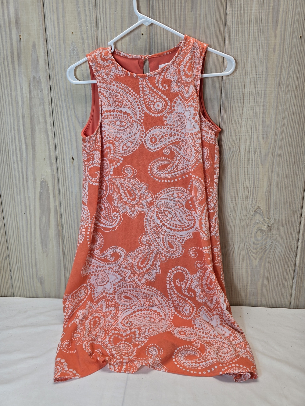 Studio One Coral Paisley Sleeveless Dress